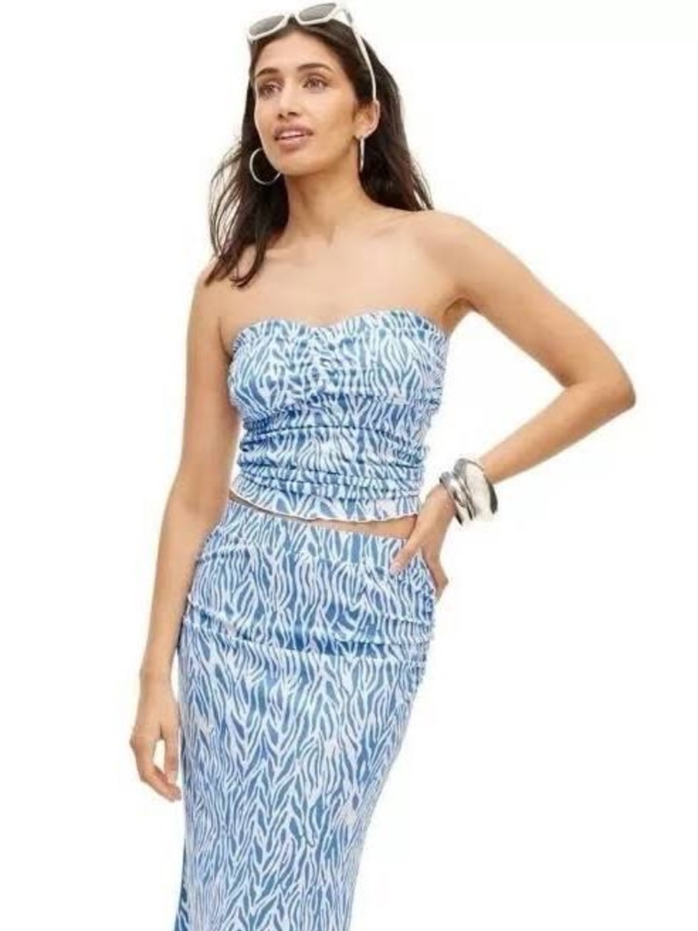 DVF Target Blue Sea Twig Tank And Skirt Set